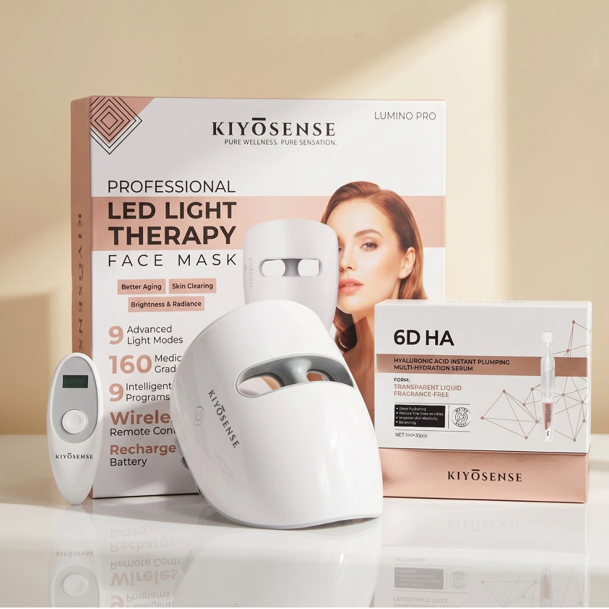 KIYOSENSE LUMINO PRO Solo package with 6D Hyaluronic Serum